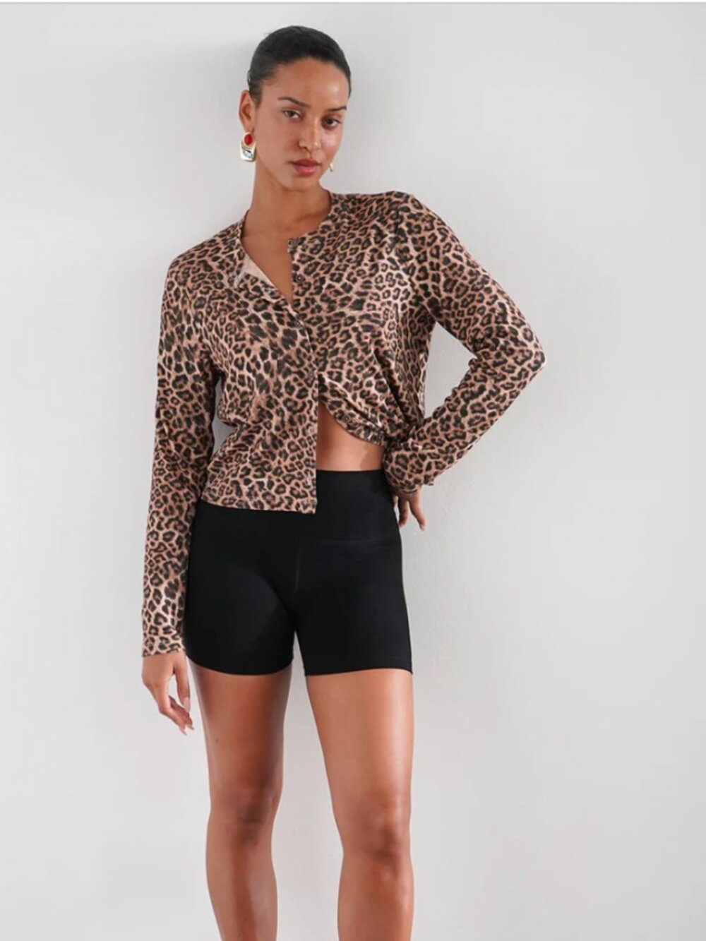 LNA Mira Ribbed Cardigan - Leopard Size XS. NWT!!